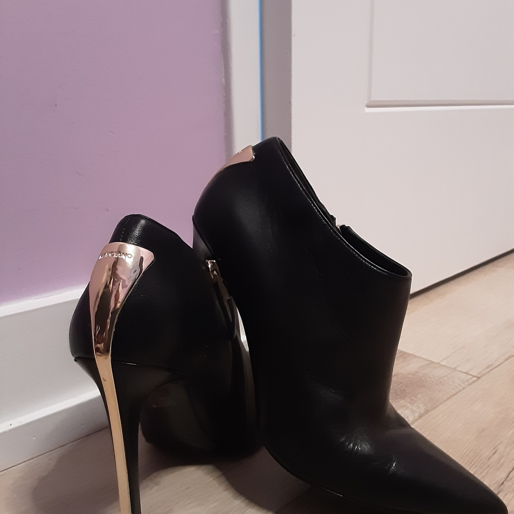 Marciano Black and Gold Heeled Boots